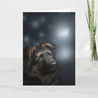 Het dandelion German herder Folded Wenskaart Kaart