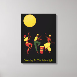 Het dansen in het Moonlight - editable teksten Canvas Afdruk