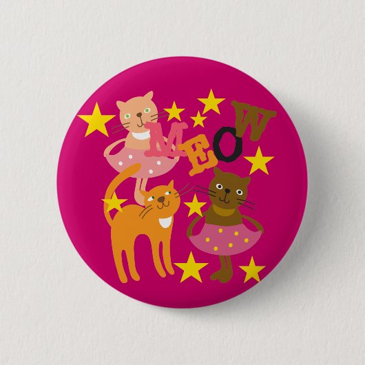 Het dansen Katten Ronde Button 5,7 Cm (Voorkant)