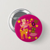 Het dansen Katten Ronde Button 5,7 Cm (Voorkant /achterkant)
