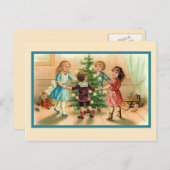 Het dansen rond de Kerstboom Feestdagenkaart (Voorkant / Achterkant)