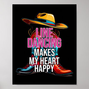 Het dansen van de lijn maakt mijn hart gelukkig la poster