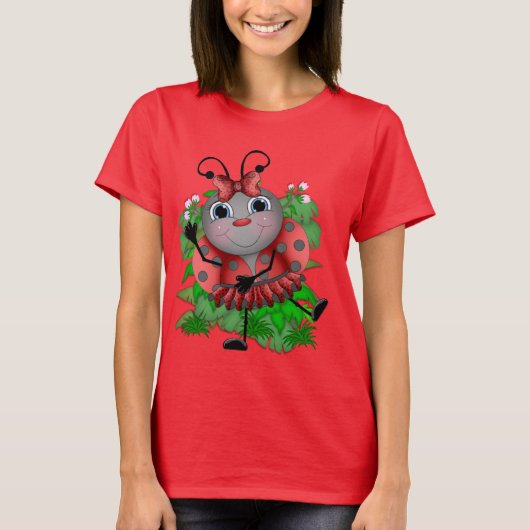 Het dansen van Ladybug cartoon t-shirt (Voorkant)