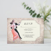 Het Dansende Couple R.S.V.P. van 1920 Kaart (Staand voorkant)