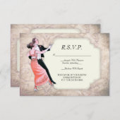 Het Dansende Couple R.S.V.P. van 1920 Kaart (Voorkant / Achterkant)
