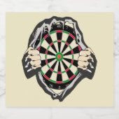 Het dartboard op je borst. bier etiket (Enkel label)