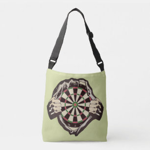 Het dartboard op je borst. crossbody tas
