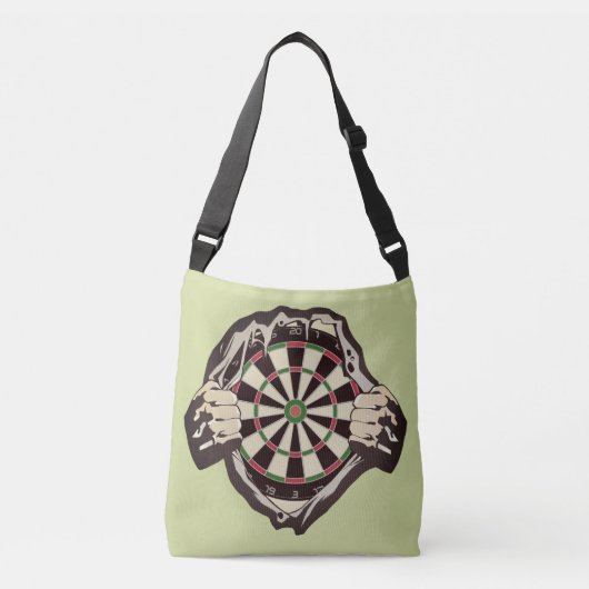 Het dartboard op je borst. crossbody tas (Voorkant)