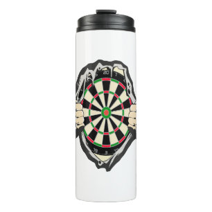 Het dartboard op je borst Darts Fever Thermosbeker