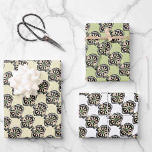 Het dartboard op je borst. inpakpapier vel