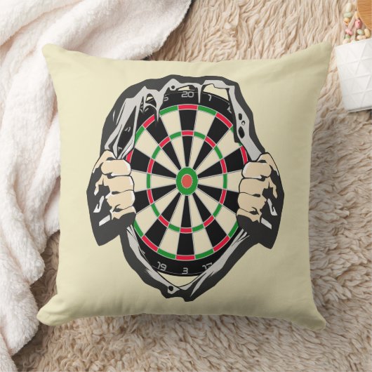 Het dartboard op je borst. kussen (Deken)