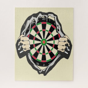 Het dartboard op je borst. legpuzzel