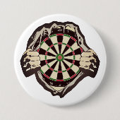 Het dartboard op je borst. ronde button 7,6 cm (Voorkant)