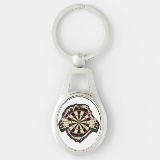 Het dartboard op je borst. sleutelhanger (Voorkant)