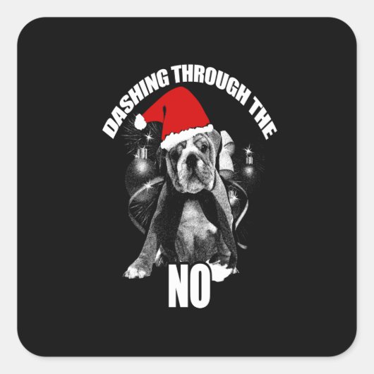 Het dashing door de Pitbull ng Vierkante Sticker (Voorkant)