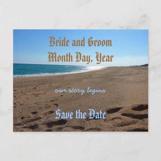 Het Date Beach Theme Briefkaart opslaan (Voorkant)