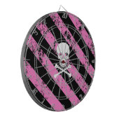 Het de gebarsten Schedel en bot van strepen EMO Dartbord (Voorkant Links)