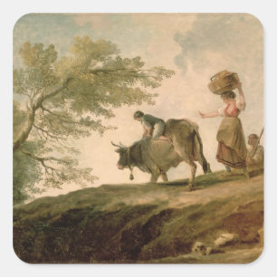 Het deeg vierkante sticker