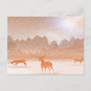 Het deer op de winter briefkaart