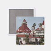 Het Del Coronado Hotel Square Pin Magneet (Voorkant / Achterkant)