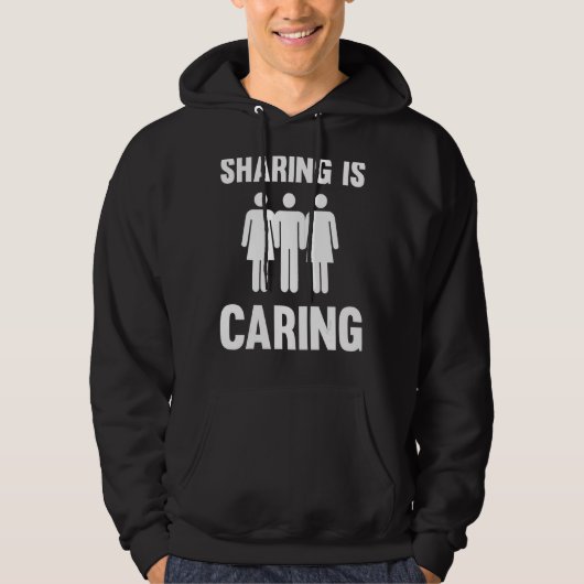 Het delen is het Klaar Polyamory driedubbele Poly  Hoodie (Voorkant)