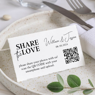 Het delen van de Foto van het huwelijk met QR Code Kaart