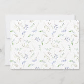 Het Delicate Blue Wild Flowers Script Weddenflat d Bedankkaart (Achterkant)