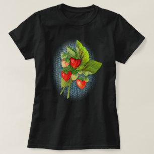 Het Denim en de Aardbeien van het land T-shirt