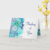 Het denken aan u Blauwe en Blauwgroen Kaart (Gele Bloem)