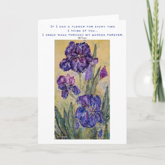 Het denken aan u de BloemenKaart van de Kunst van Kaart