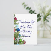 Het denken aan u feestdagenkaart (Staand voorkant)