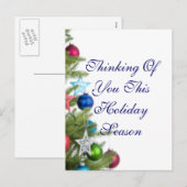 Het denken aan u feestdagenkaart (Voorkant / Achterkant)