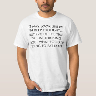 Het denken over de Humor van het Voedsel T-shirt