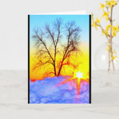 Het Denken van de Zonsondergang van de winter aan Kaart (Gele Bloem)