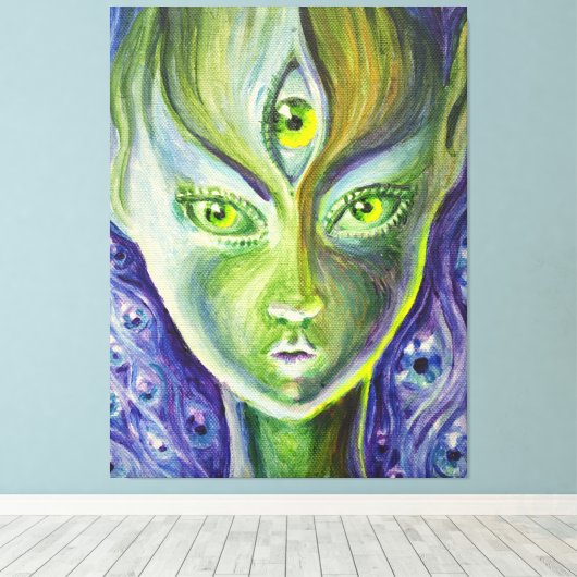 Het derde oog canvas afdruk (Insitu (Houten vloer))