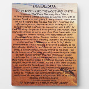 Het Desiderata-gedicht over voetafdrukken in het z Fotoplaat