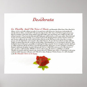 Het Desiderata-gedicht van Max Ehrmann Poster