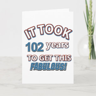 het design van de het 102ste jaarverjaardag kaart