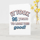 het design van de het 96ste jaarverjaardag kaart (Gele Bloem)