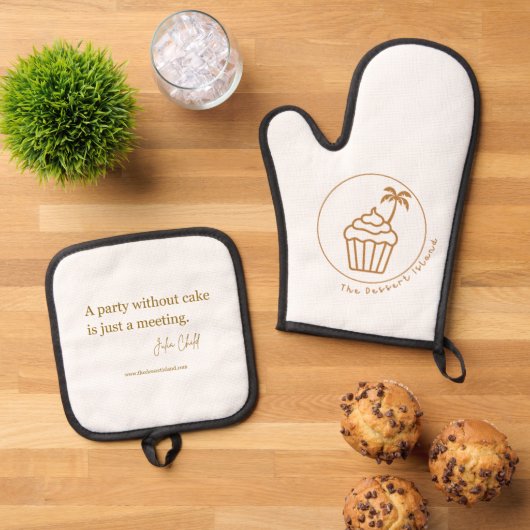 Het Dessert Island - Oven Mitt & Pot Holder Set (Top down)