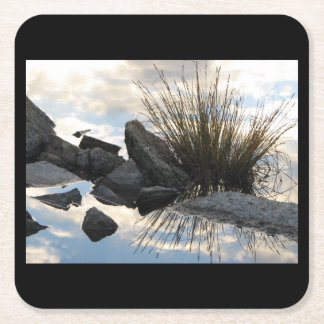 Het Detail-meer bij Marie Lakes, Sierras Vierkante Kartonnen Onderzetter