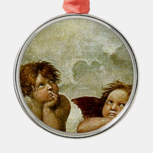Het Detail van "Sistine Madonna" van Raphael Metalen Ornament