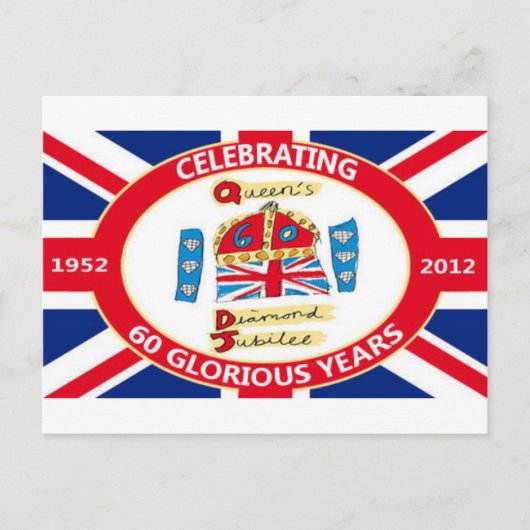 Het diamanten jubileum van de Koningin Briefkaart (Voorkant)