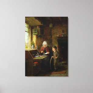 Het dichten van een Brief, 1890 (olie op paneel) Canvas Afdruk