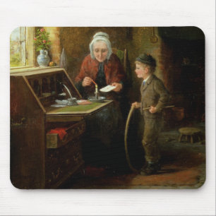 Het dichten van een Brief, 1890 (olie op paneel) Muismat