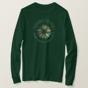 HET DIENEN VAN ZISTERS LOGO LANG GROEN SLEEVE T-Sh T-shirt