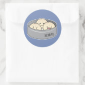 Het dim sum Chinees ontbijt gestoomd bbq van het Ronde Sticker (Tas)