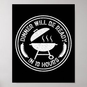 Het diner is binnen 18 uur klaar om BBQ vlees te r Poster