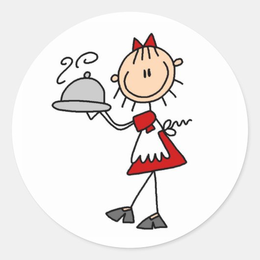 Het diner wordt bewaard ronde sticker (Voorkant)