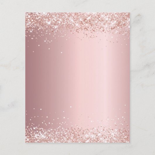 Het dinermenu van de bruiloft gooit roze roze roos (Achterkant)